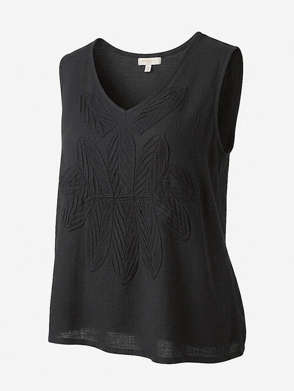 NWT! Love Stitch Sleeveless Embroidered Black Women's Top - Unbranded